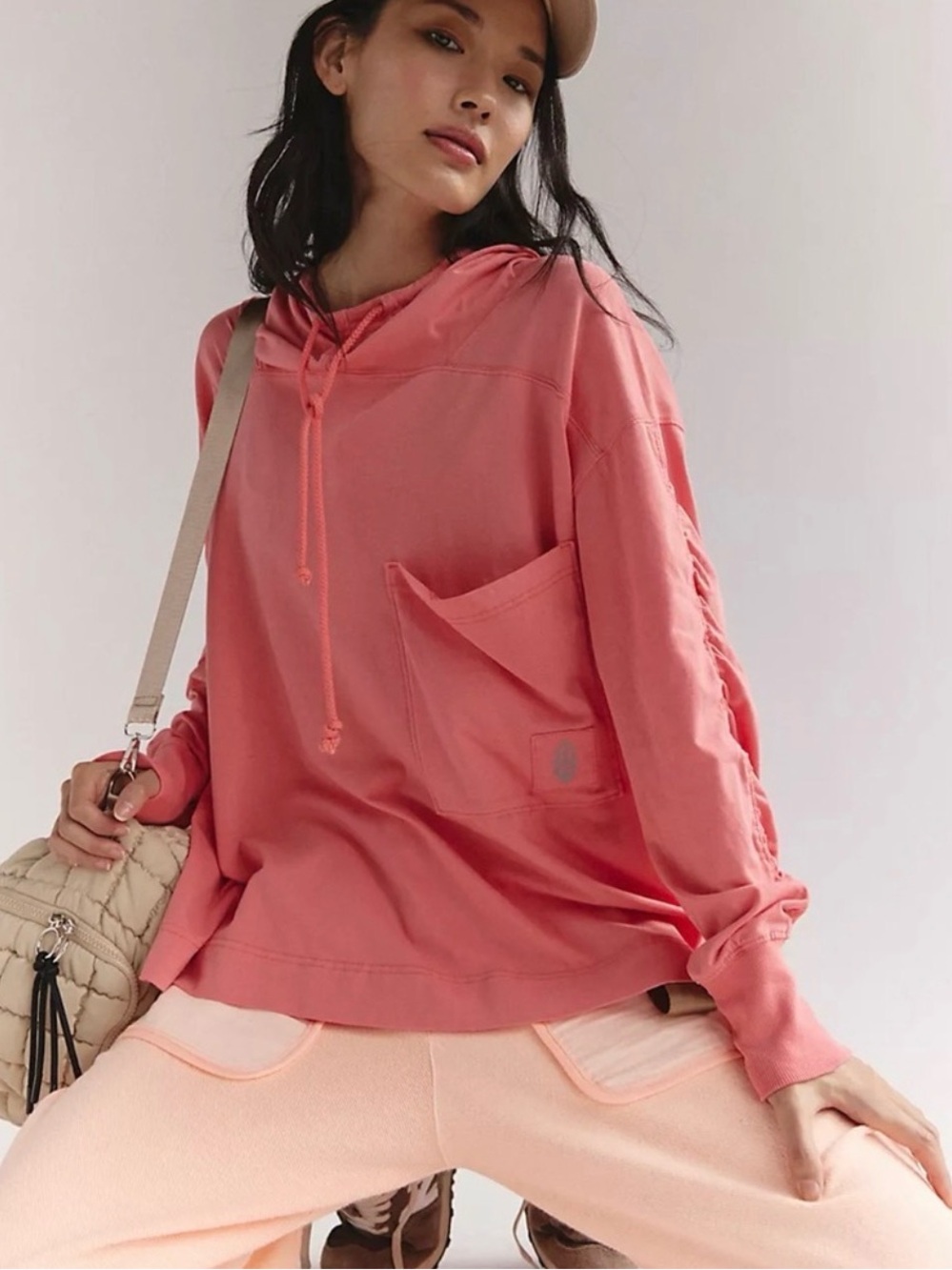 Free People Hot Shot 🌺 Hooded Layer 🌺 in Hibiscus 🌺